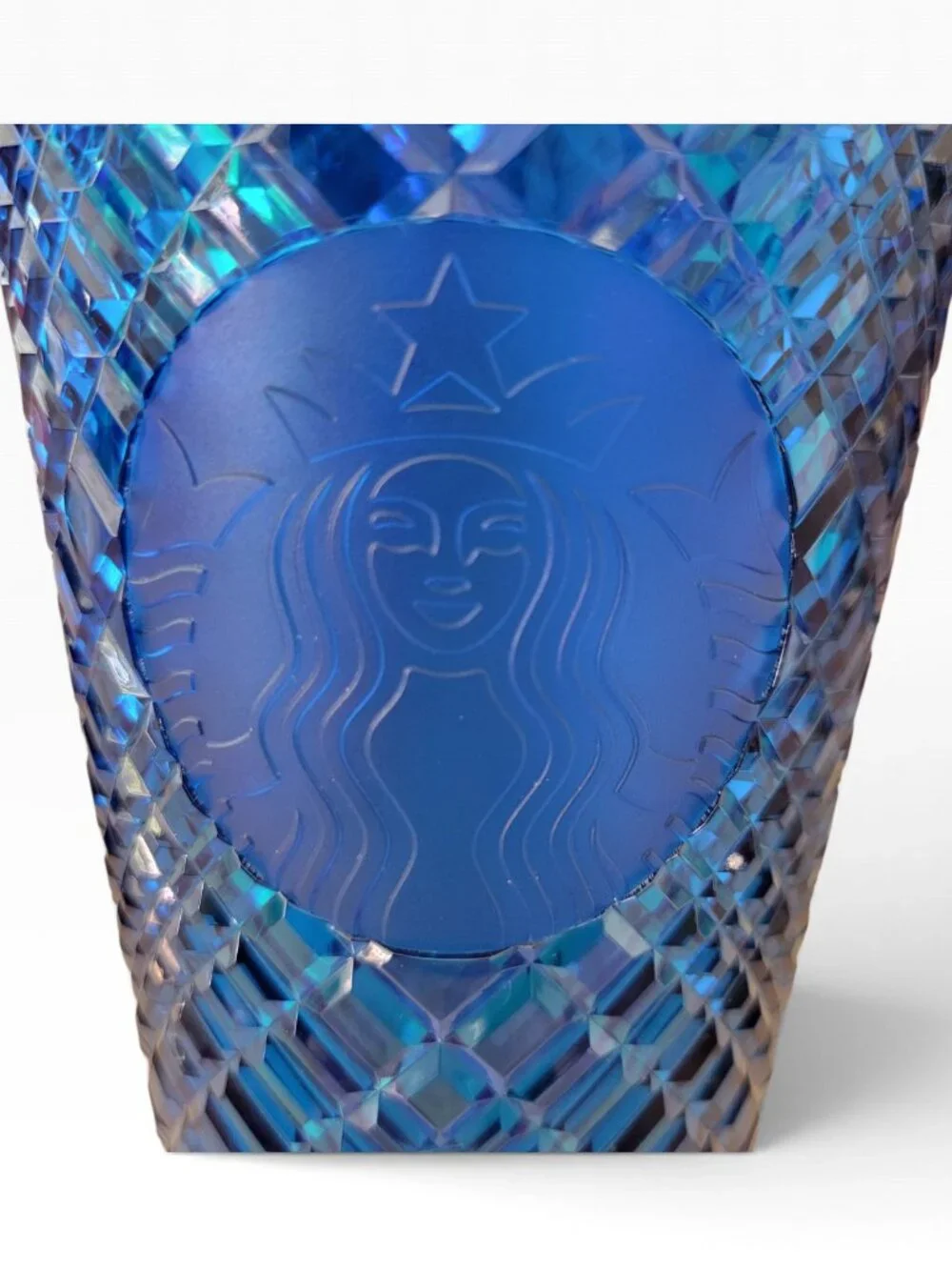 Starbucks Holiday 2021 Azure Blue Jeweled Cold Cup Tumbler (16oz)
